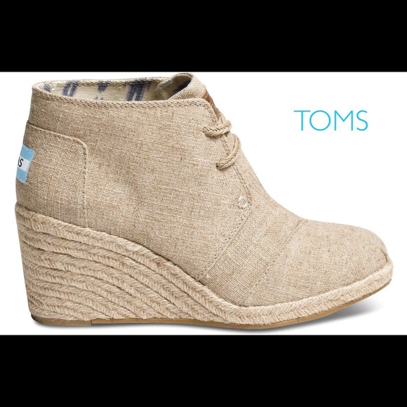 Toms Shoes - TOMS Burlap Wedge Lace Up Bootie